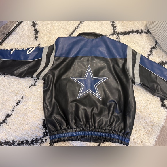 Vintage Dallas Cowboys Jacket Men’s NFL Football Varsity Blue Black-Large - Picture 12 of 16
